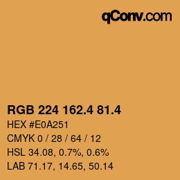 カラーコード: RGB 224 162.4 81.4 | qconv.com
