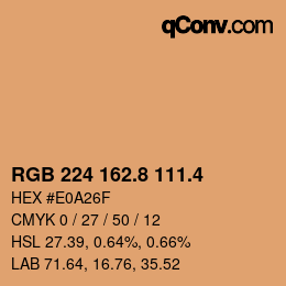 カラーコード: RGB 224 162.8 111.4 | qconv.com