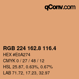 カラーコード: RGB 224 162.8 116.4 | qconv.com