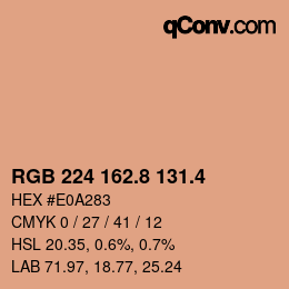 カラーコード: RGB 224 162.8 131.4 | qconv.com