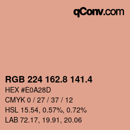 カラーコード: RGB 224 162.8 141.4 | qconv.com