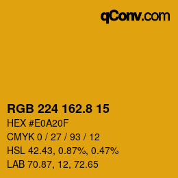 Color code: RGB 224 162.8 15 | qconv.com