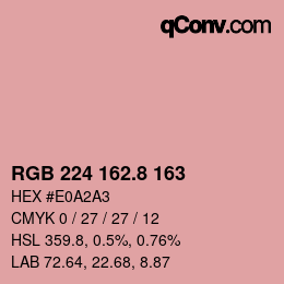 カラーコード: RGB 224 162.8 163 | qconv.com