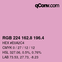 カラーコード: RGB 224 162.8 196.4 | qconv.com
