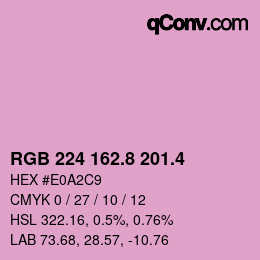 カラーコード: RGB 224 162.8 201.4 | qconv.com