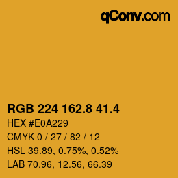 カラーコード: RGB 224 162.8 41.4 | qconv.com