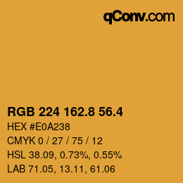 カラーコード: RGB 224 162.8 56.4 | qconv.com