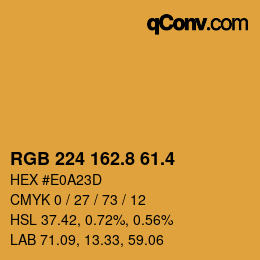カラーコード: RGB 224 162.8 61.4 | qconv.com