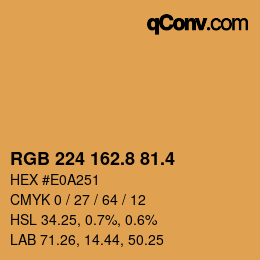 カラーコード: RGB 224 162.8 81.4 | qconv.com