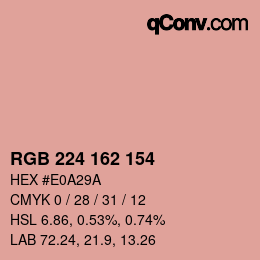 Farbcode: RGB 224 162 154 | qconv.com