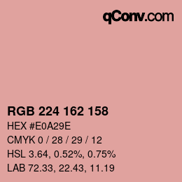 カラーコード: RGB 224 162 158 | qconv.com