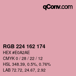 Color code: RGB 224 162 174 | qconv.com