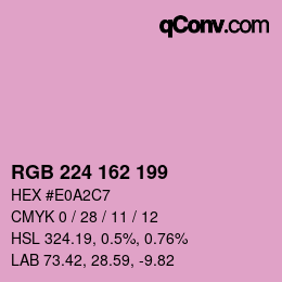 Color code: RGB 224 162 199 | qconv.com