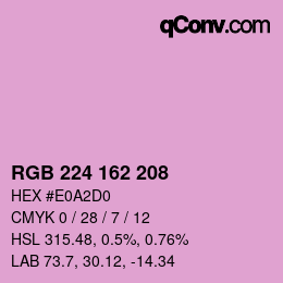 Color code: RGB 224 162 208 | qconv.com