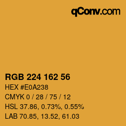 Color code: RGB 224 162 56 | qconv.com