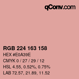カラーコード: RGB 224 163 158 | qconv.com