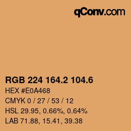 カラーコード: RGB 224 164.2 104.6 | qconv.com