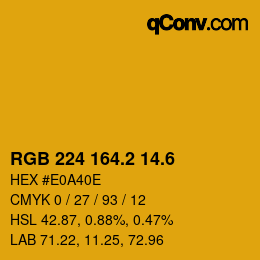 カラーコード: RGB 224 164.2 14.6 | qconv.com