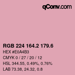 カラーコード: RGB 224 164.2 179.6 | qconv.com