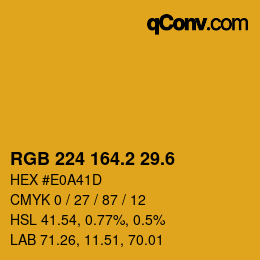カラーコード: RGB 224 164.2 29.6 | qconv.com