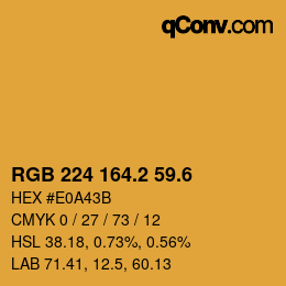 カラーコード: RGB 224 164.2 59.6 | qconv.com