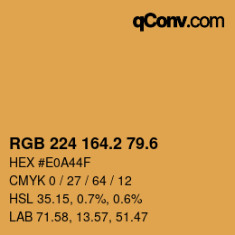 カラーコード: RGB 224 164.2 79.6 | qconv.com