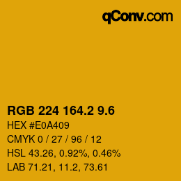 カラーコード: RGB 224 164.2 9.6 | qconv.com