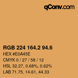 カラーコード: RGB 224 164.2 94.6 | qconv.com