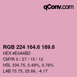 カラーコード: RGB 224 164.6 189.6 | qconv.com