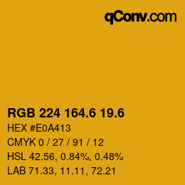 カラーコード: RGB 224 164.6 19.6 | qconv.com