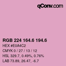 カラーコード: RGB 224 164.6 194.6 | qconv.com