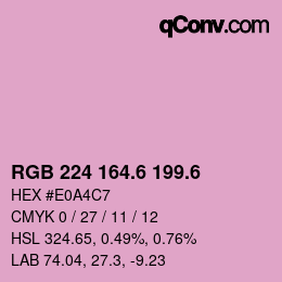 カラーコード: RGB 224 164.6 199.6 | qconv.com