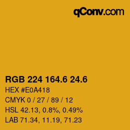 カラーコード: RGB 224 164.6 24.6 | qconv.com