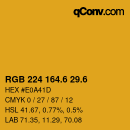 カラーコード: RGB 224 164.6 29.6 | qconv.com