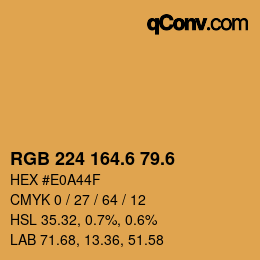 カラーコード: RGB 224 164.6 79.6 | qconv.com