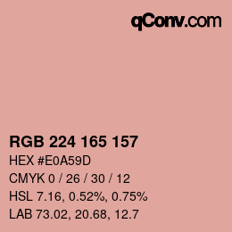 Farbcode: RGB 224 165 157 | qconv.com