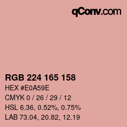 Color code: RGB 224 165 158 | qconv.com