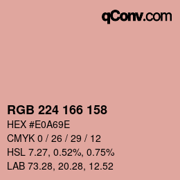 カラーコード: RGB 224 166 158 | qconv.com