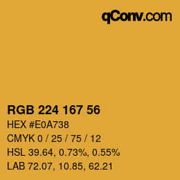 Color code: RGB 224 167 56 | qconv.com