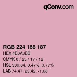 カラーコード: RGB 224 168 187 | qconv.com