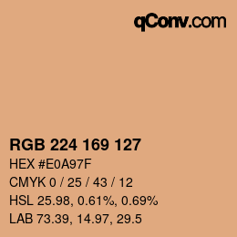 Color code: RGB 224 169 127 | qconv.com