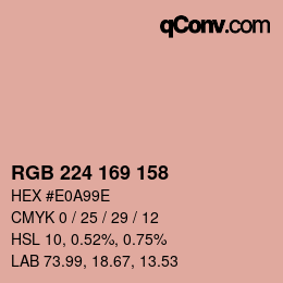 カラーコード: RGB 224 169 158 | qconv.com