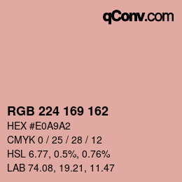 カラーコード: RGB 224 169 162 | qconv.com