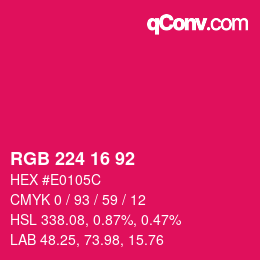 Color code: RGB 224 16 92 | qconv.com