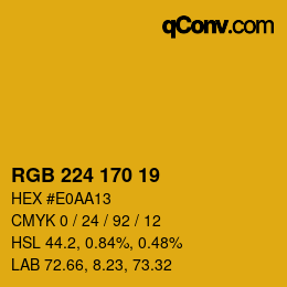カラーコード: RGB 224 170 19 | qconv.com