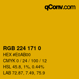 Color code: RGB 224 171 0 | qconv.com