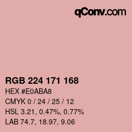 カラーコード: RGB 224 171 168 | qconv.com