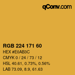 Color code: RGB 224 171 60 | qconv.com