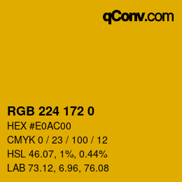 Color code: RGB 224 172 0 | qconv.com