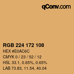 カラーコード: RGB 224 172 108 | qconv.com